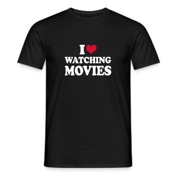 Cinema I Love Watching Movies - Men's T-Shirt - black - Front - AI Model Male 178 light (178cm)