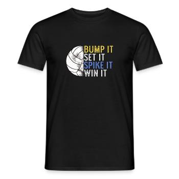 Joueur de volley-ball Bump It Set It Spike It Win It S - T-shirt homme - noir - Devant - AI Model Male 178 light (178cm)