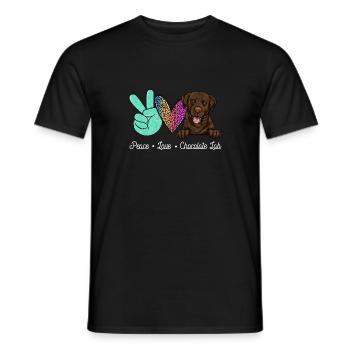 Chocolate Labrador Retriever Hund - Männer T-Shirt - Schwarz - Vorne - AI Model Male 178 light (178cm)