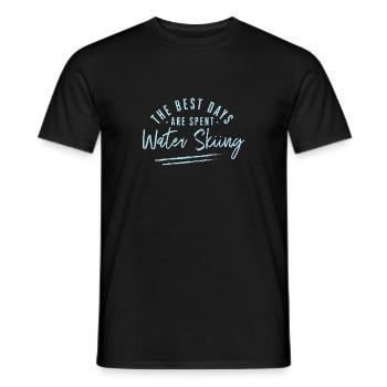 The Best Days Are Spent Water Skiing Sayings - Men's T-Shirt - black - Front - AI Model Male 178 light (178cm)