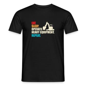 Construction machinery operator Excavator driver Excavator driver Construction workers - Men's T-Shirt - black - Front - AI Model Male 178 light (178cm)
