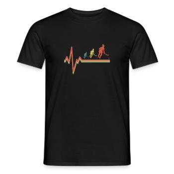 Retro Heartbeat Vintage Goalkeeper Field Hockey FR - T-shirt homme - noir - Devant - AI Model Male 178 light (178cm)