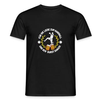 Stolzer Handball Papa Bier lustiges Geschenk Vater - Männer T-Shirt - Schwarz - Vorne - AI Model Male 178 light (178cm)