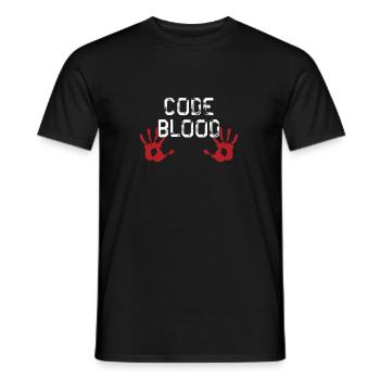 Code Blood ProgramHands - Men's T-Shirt - black - Front - AI Model Male 178 light (178cm)
