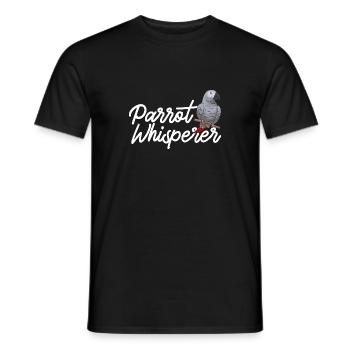 Graupapagei African Grey Parrot Papagei - Men's T-Shirt - black - Front - AI Model Male 178 light (178cm)