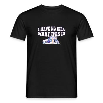 70s 80s 90s I have no idea what this is mixed - Men's T-Shirt - black - Front - AI Model Male 178 light (178cm)