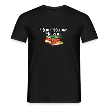 Lire Retour Répéter le livre du bibliothécaire - T-shirt homme - noir - Devant - AI Model Male 178 light (178cm)