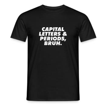 Lettres et périodes Bruh Grammar Police ELA - T-shirt homme - noir - Devant - AI Model Male 178 light (178cm)