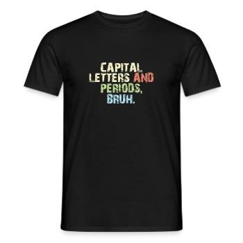 Drôle ELA Professeur d’anglais Lettres et périodes Bruh - T-shirt homme - noir - Devant - AI Model Male 178 light (178cm)
