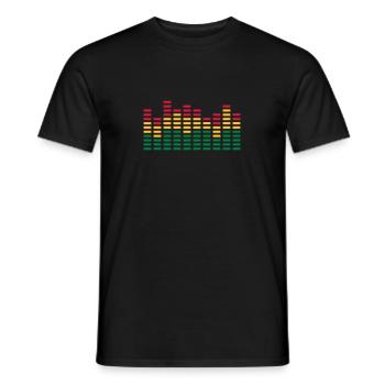 equalizer, Tape, cassette, music, tapes, radio - Men's T-Shirt - black - Front - AI Model Male 178 light (178cm)
