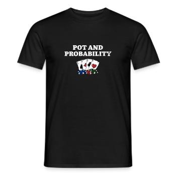 Pot and Probability Poker Card Games Poker Player - Men's T-Shirt - black - Front - AI Model Male 178 light (178cm)
