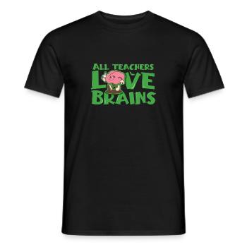 Les enseignants d’Halloween aiment les cerveaux, célèbrent halloween - T-shirt homme - noir - Devant - AI Model Male 178 light (178cm)