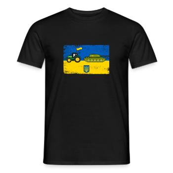 Ukrainian Farmer Steals Tank - Men's T-Shirt - black - Front - AI Model Male 178 light (178cm)