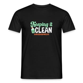 Aide domestique, femme de ménage, femme de ménage - T-shirt homme - noir - Devant - AI Model Male 178 light (178cm)