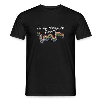 I'm My Therapist's Favorite Mental Wellness - Männer T-Shirt - Schwarz - Vorne - AI Model Male 178 light (178cm)
