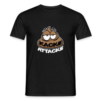 KACKE ATTACKE SCHEISSE - Männer T-Shirt - Schwarz - Vorne - AI Model Male 178 light (178cm)