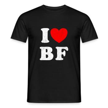 I Love BF I Love my Boyfriend - Men's T-Shirt - black - Front - AI Model Male 178 light (178cm)
