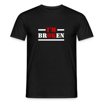 I'm OK. I'm Broken. I'm OK. I am broken. - Men's T-Shirt - black - Front - AI Model Male 178 light (178cm)