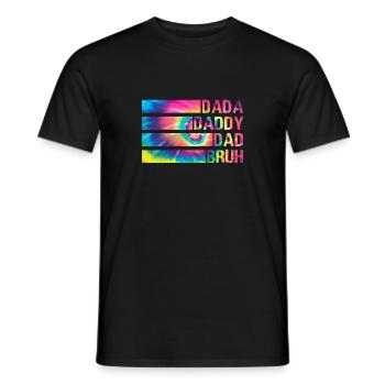 Dada Papa Papa Bruh Distressed Tie Dye Männer Ehefrau - Männer T-Shirt - Schwarz - Vorne - AI Model Male 178 light (178cm)