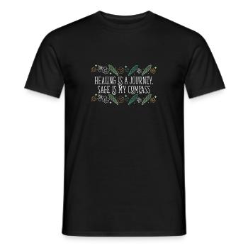 Healing Is A Journey Sage Is My Compass Smudge - Men's T-Shirt - black - Front - AI Model Male 178 light (178cm)