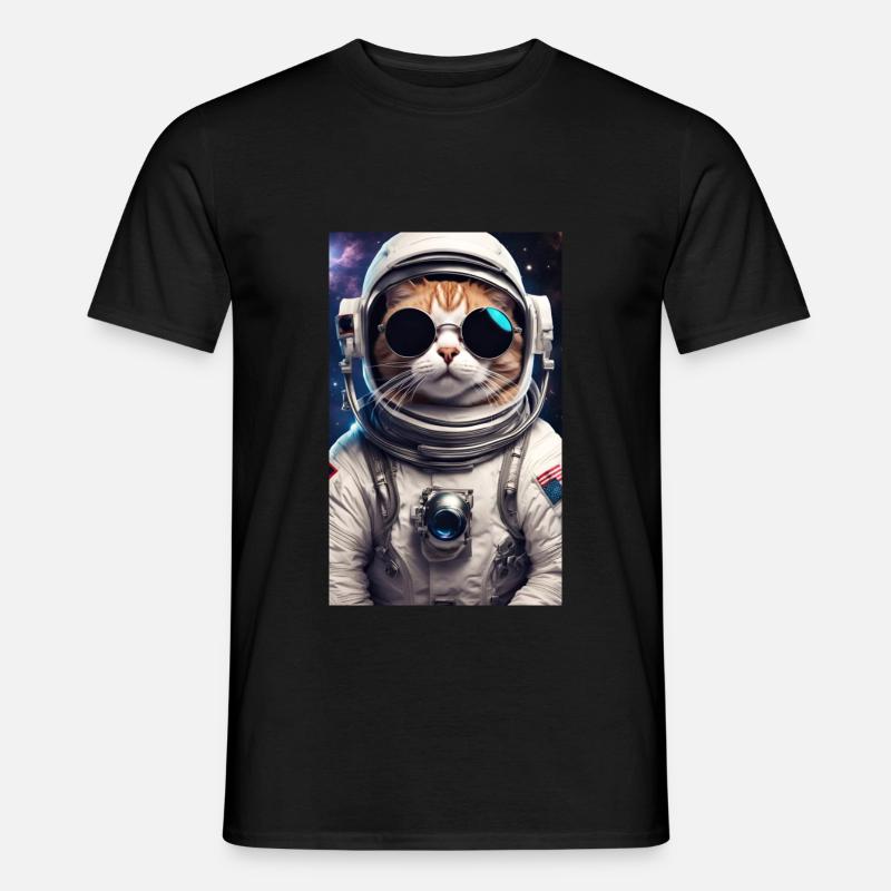 Chat astronome - T-shirt homme - noir