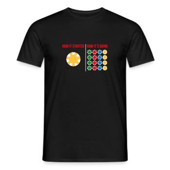How It Started How It's Going Playing Cards Poker - Men's T-Shirt - black - Front - AI Model Male 178 light (178cm)