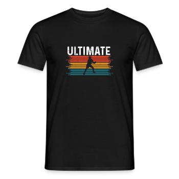 Disque de lancer de frisbee ultime - T-shirt homme - noir - Devant - AI Model Male 178 light (178cm)