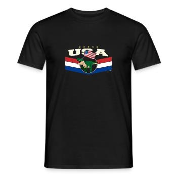 USA Flag Party aux USA Patriotic 4th of July - T-shirt homme - noir - Devant - AI Model Male 178 light (178cm)
