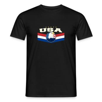 American Flag Party in The USA Patriotic 4th of - Men's T-Shirt - black - Front - AI Model Male 178 light (178cm)