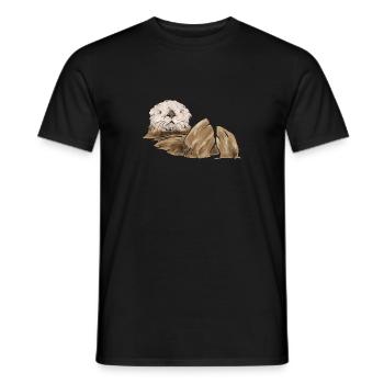 Loutre de mer - T-shirt homme - noir - Devant - AI Model Male 178 light (178cm)
