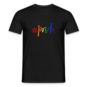 LGBT Rainbow Gay Pride Homo Lesbian Gay - Men's T-Shirt - black - Front - AI Model Male 178 light (178cm)