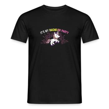 It's My Bachelor Party For Groom Unicorn Naughty - Männer T-Shirt - Schwarz - Vorne - AI Model Male 178 light (178cm)
