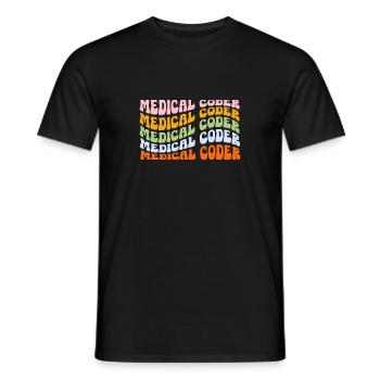 Spécialiste du codage de codeur médical - T-shirt homme - noir - Devant - AI Model Male 178 light (178cm)