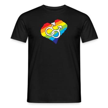 Gay - Männer T-Shirt - Schwarz - Vorne - AI Model Male 178 light (178cm)