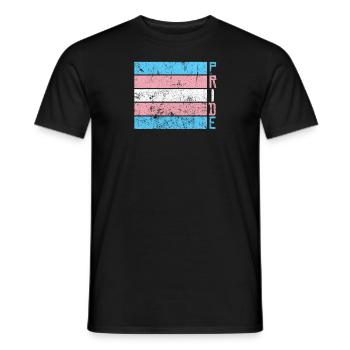 Gay Pride LGBT Transgender Distressed Stripe - Männer T-Shirt - Schwarz - Vorne - AI Model Male 178 light (178cm)