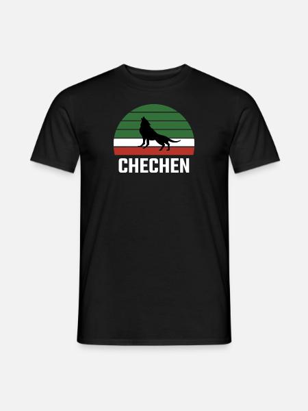 Chechnya Chechen Tschetschenien Borz Wolf Flagge - Männer T-Shirt - Schwarz