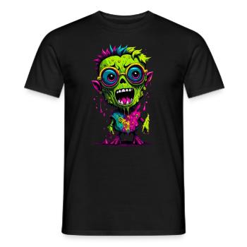 Bunter cooler Zombie - Männer T-Shirt - Schwarz - Vorne - AI Model Male 178 light (178cm)