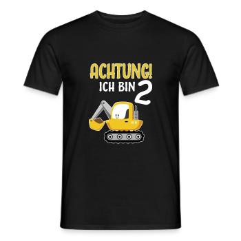 2. Geburtstag 2 Jahre Bagger Junge Jungs Jungen - Männer T-Shirt - Schwarz - Vorne - AI Model Male 178 light (178cm)