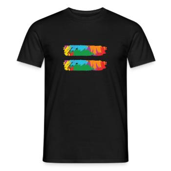 LBGT Flag Gay Pride Human Vintage Rainbow - Männer T-Shirt - Schwarz - Vorne - AI Model Male 178 light (178cm)