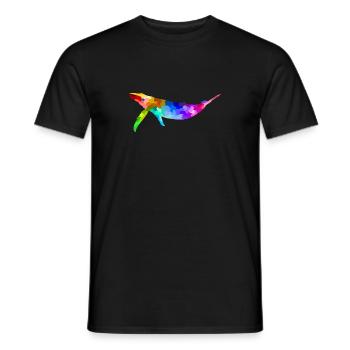 Colorful rainbow whale gift animal - Men's T-Shirt - black - Front - AI Model Male 178 light (178cm)