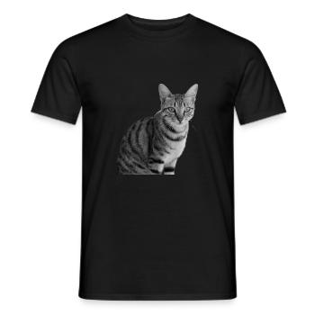 Chat blanc-noir Chat noir et blanc - T-shirt homme - noir - Devant - AI Model Male 178 light (178cm)