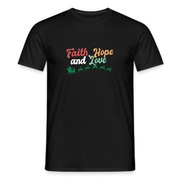 Faith Hope Love Religious Family Christmas - Men's T-Shirt - black - Front - AI Model Male 178 light (178cm)