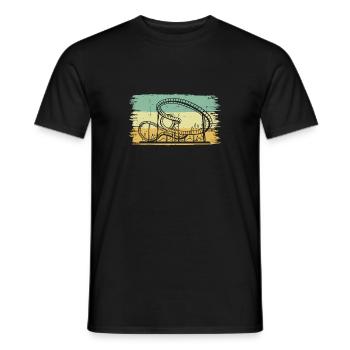 Parc à thème Retro Amusement Park Vintage Roller Coa - T-shirt homme - noir - Devant - AI Model Male 178 light (178cm)