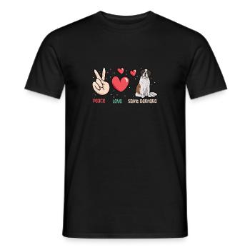 St. Bernard St. Bernard Dog Dog - Men's T-Shirt - black - Front - AI Model Male 178 light (178cm)