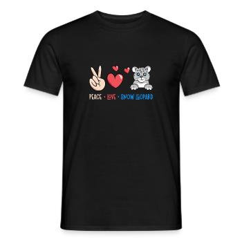 Snow leopard - Men's T-Shirt - black - Front - AI Model Male 178 light (178cm)