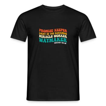 Promise Keeper Miracle Worker Waymaker Vintage - Men's T-Shirt - black - Front - AI Model Male 178 light (178cm)