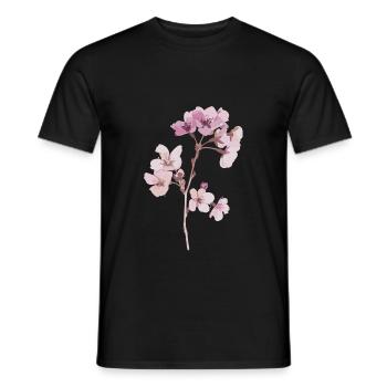 Sakura Blüte des Kirschbaum illustration sticker - Männer T-Shirt - Schwarz - Vorne - AI Model Male 178 light (178cm)