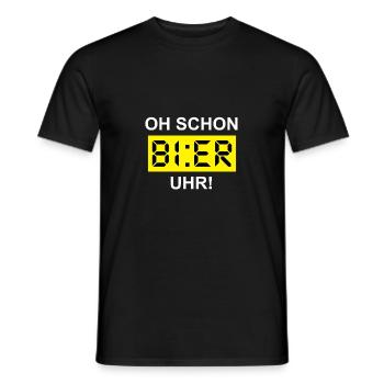 Oh Schon Bier Uhr! - Männer T-Shirt - Schwarz - Vorne - AI Model Male 178 light (178cm)