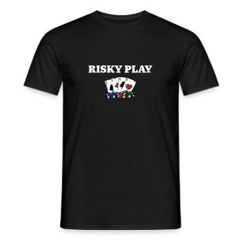 Risky Play Card Games Poker Card Player Poker - Men's T-Shirt - black - Front - AI Model Male 178 light (178cm)