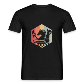 Retro Schach - Männer T-Shirt - Schwarz - Vorne - AI Model Male 178 light (178cm)